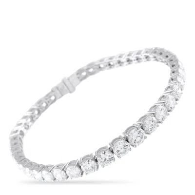 Lb Exclusive Platinum 11.96ct Diamond Tennis Bracelet Mf01-081326 In Silver