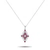 Lb Exclusive Platinum 1.20ct Diamond And Ruby Pendant Necklace Mf30-110525 In Metallic