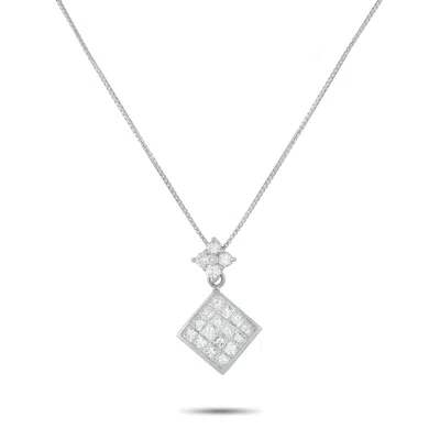 Lb Exclusive Platinum 1.21 Ct Diamond Necklace Mf22-110425 In Silver