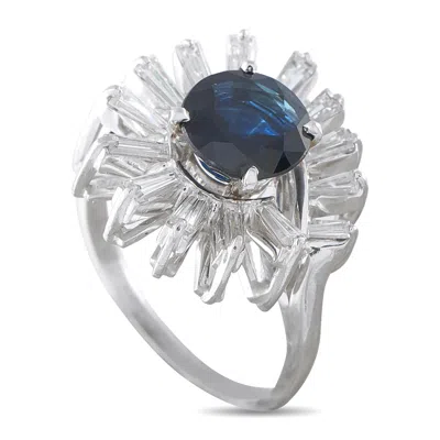 Lb Exclusive Platinum 1.25ct Diamond And Sapphire Ballerina Ring Mf01-062626 In White