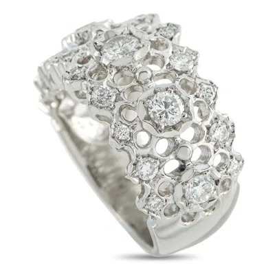 Lb Exclusive Platinum 1.26ct Diamond Honeycomb Ring Mf25-110525 In Silver