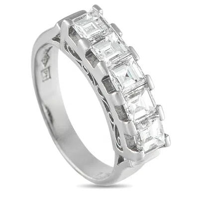 Lb Exclusive Platinum 1.29ct Diamond Five-stone Ring Mf22-073025 In White