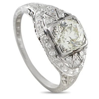 Lb Exclusive Platinum 1.35 Ct Diamond Edwardian Ring Mf39-051826 In Metallic
