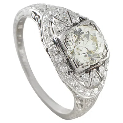 Pre-owned Lb Exclusive Platinum 1.35ct Diamond Edwardian Ring Mf39-051826 In Multi