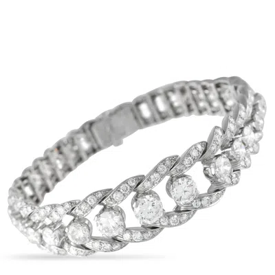 Lb Exclusive Platinum 13.70ct Diamond Bracelet Mf05-080825 In White