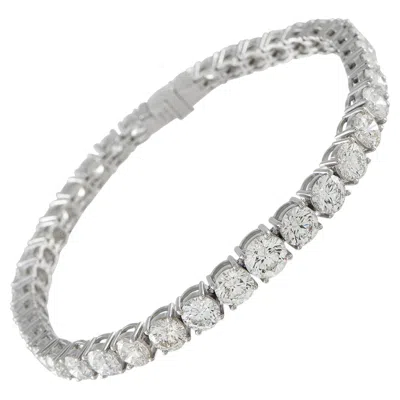 Pre-owned Lb Exclusive Platinum 13.82ct Diamond Tennis Bracelet In Multiple