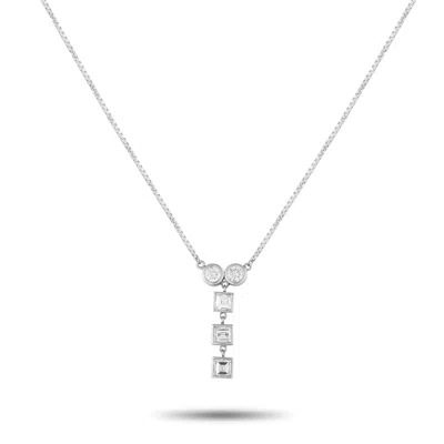 Lb Exclusive Platinum 1.41 Ct Diamond Necklace Mf06-082225 In Silver