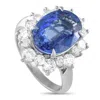 Lb Exclusive Platinum 2.93 Ct Diamond And 6.83 Ct Tanzanite Ring Mf03-073125 In Blue