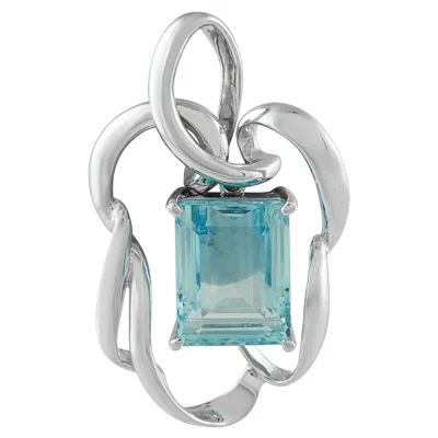 Pre-owned Lb Exclusive Platinum 14.40ct Aquamarine Pendant Mf27-110525 In Multi