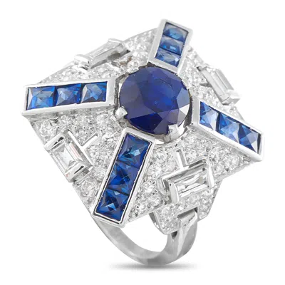 Lb Exclusive Platinum 1.50ct Diamond And Sapphire Ring Mf19-050726 In Pink