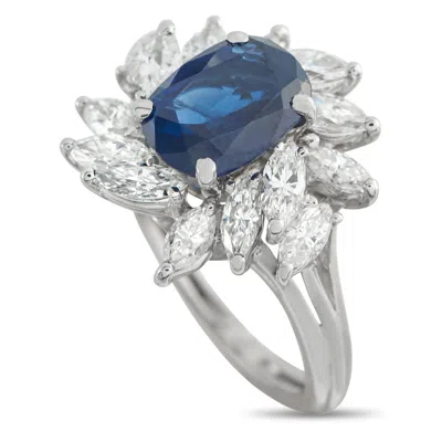 Lb Exclusive Platinum 1.50ct Diamond And Sapphire Ring Mf37-051526 In White