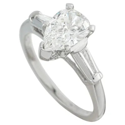Pre-owned Lb Exclusive Platinum 1.50ct Diamond Ring Mf27-051826 In Multi