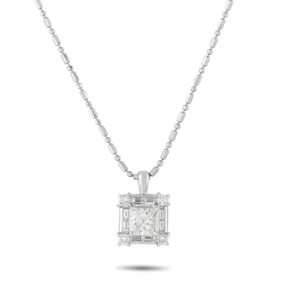 Lb Exclusive Platinum 1.53ct Diamond Pendant Necklace #5327 In Metallic