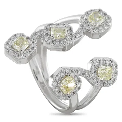 Lb Exclusive Platinum 1.57ct White And Fancy Yellow Diamond Open Ring Mf07-123025