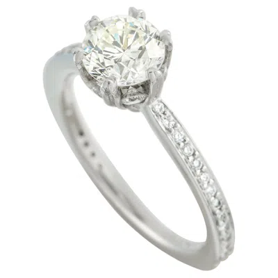 Pre-owned Lb Exclusive Platinum 1.58ct Diamond Ring Mf40-051826 In Multi