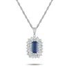 Lb Exclusive Platinum 1.66ct Diamond And Sapphire Pendant Necklace Mf11-110525 In Silver