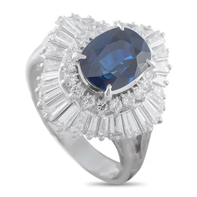 Lb Exclusive Platinum 1.68ct Diamond And Sapphire Ring Mf44-052126 In Multi