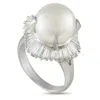 Lb Exclusive Platinum 1.69ct Diamond And Pearl Ring Mf02-022125 In White