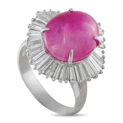Lb Exclusive Platinum 1.70ct Diamond And Ruby Ring Mf14-050626 In Metallic