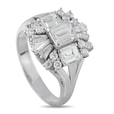 Lb Exclusive Platinum 1.73ct Diamond Ring Mf51-101725 In Silver
