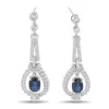 Lb Exclusive Platinum 1.81ct Diamond And Sapphire Drop Earrings Mf09-110425 In White