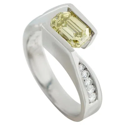 Pre-owned Lb Exclusive Platinum 1.89ct Diamond Ring Mf18-051826 In Multi