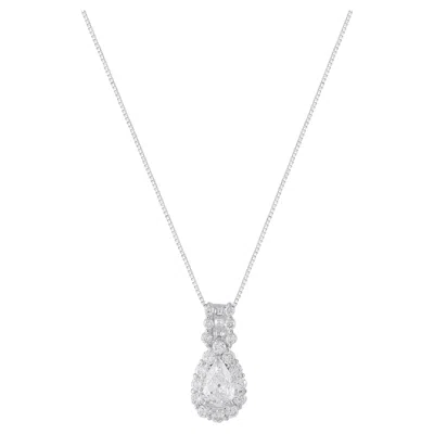 Pre-owned Lb Exclusive Platinum 1.98ct Diamond Pendant Necklace Mf01-071426 In Multiple