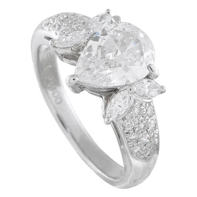 Pre-owned Lb Exclusive Platinum 2.01ct Diamond Ring #5300 In Multi