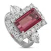 Lb Exclusive Platinum 2.04ct Diamond And Rubellite Ring #5268 In Metallic
