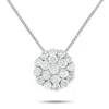 Lb Exclusive Platinum 2.0ct Diamond Cluster Necklace Mf40-101525 In Metallic