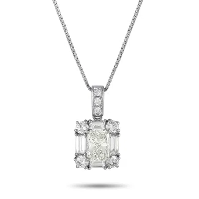 Lb Exclusive Platinum 2.0ct Diamond Pendant Necklace Mf30-110425 In Silver