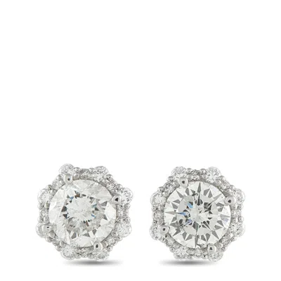 Lb Exclusive Platinum 2.25ct Diamond Earrings Mf04-101025 In Metallic