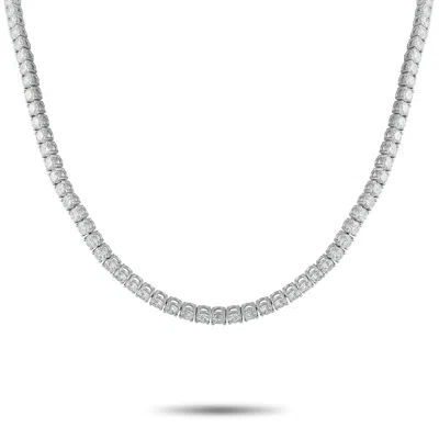 Lb Exclusive Platinum 23.01 Ct Diamond Tennis Necklace Mf30-082225 In White