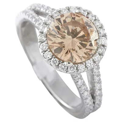Pre-owned Lb Exclusive Platinum 2.42ct Diamond Halo Ring Mf33-070126 In Multiple