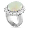 Lb Exclusive Platinum 2.45 Ct Diamond And 7.69 Ct Opal Ring Mf11-031425 In White