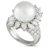 Lb Exclusive Platinum 2.47ct Diamond And Pearl Ring Mf01-022125 In White