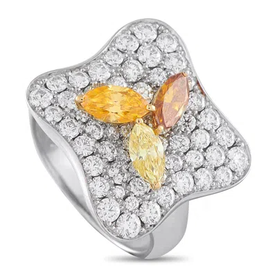 Lb Exclusive Platinum 2.84 Ct Diamond Ring #5336 In Silver