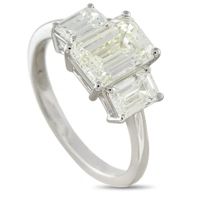 Lb Exclusive Platinum 3.02 Ct Diamond Three-stone Ring Mf14-051826 In Transparent