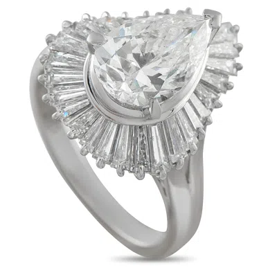 Lb Exclusive Platinum 3.06ct Diamond Ring Mf15-122925 In Metallic