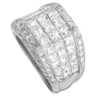 Pre-owned Lb Exclusive Platinum 3.07ct Diamond Ring Mf12-051526 In Multi