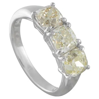 Pre-owned Lb Exclusive Platinum 3.26ct Diamond Ring Mf03-052126 In Multi