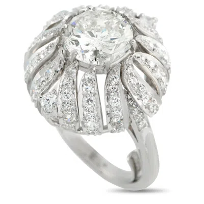 Lb Exclusive Platinum 3.47ct Diamond Ring Mf27-022326 In Silver