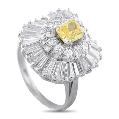Lb Exclusive Platinum 3.69ct Diamond Ring Mf17-011626 In Metallic