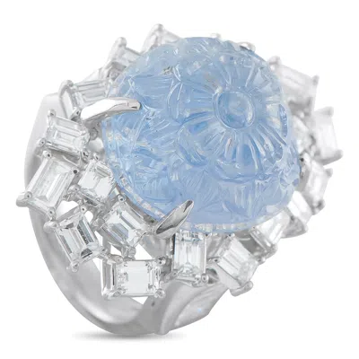 Lb Exclusive Platinum 3.75ct Diamond And Sapphire Ring Mf05-012026 In Metallic