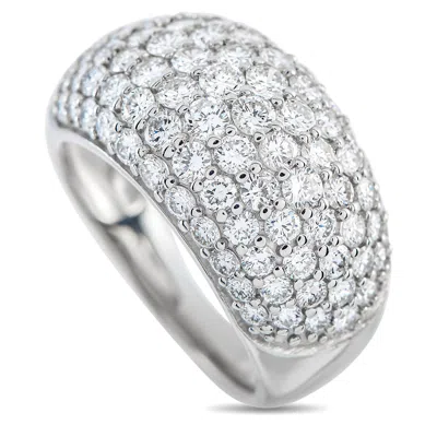 Lb Exclusive Platinum 4.13ct Diamond Pave Dome Ring Mf30-101625 In Silver