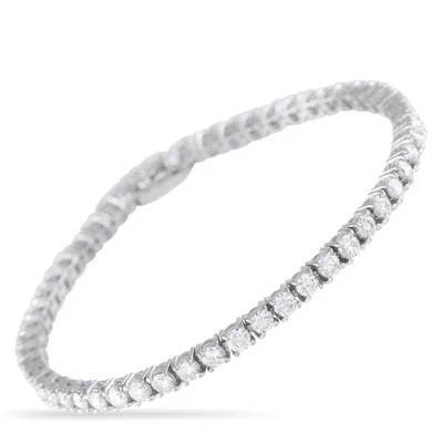 Lb Exclusive Platinum 5.04ct Diamond Tennis Bracelet Mf21-073025 In White