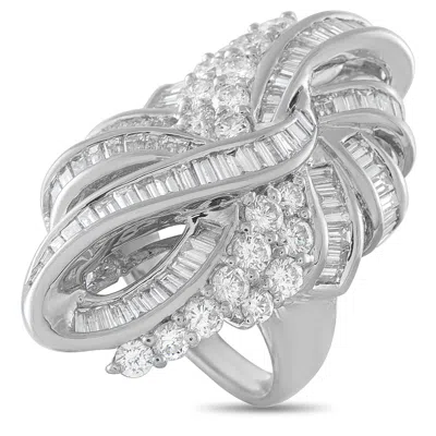 Lb Exclusive Platinum 5.0ct Diamond Ring Mf18-041026 In Silver