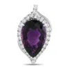 Lb Exclusive Platinum 5.15ct Diamond And Amethyst Pendant Mf15-061225 In Metallic