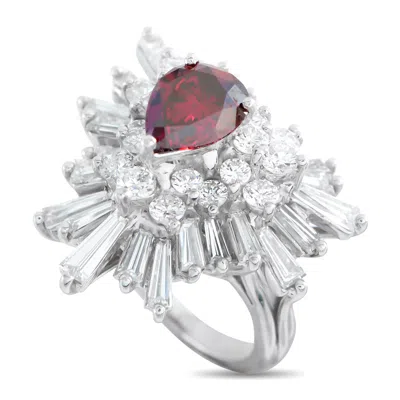 Lb Exclusive Platinum 5.30ct Diamond Ring Mf17-051326 In Silver