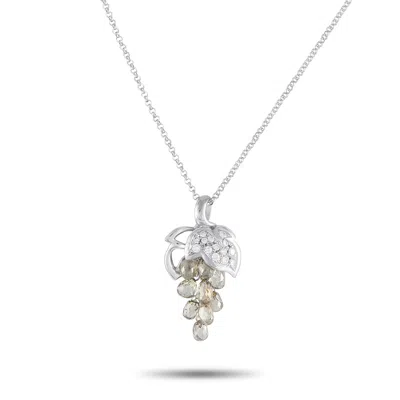 Lb Exclusive Platinum 5.57ct Diamond Pendant Necklace Mf28-082225 In Metallic